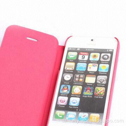 Flip PU Leather Mobile Phone Case for iPhone 5, Various Colors are Available